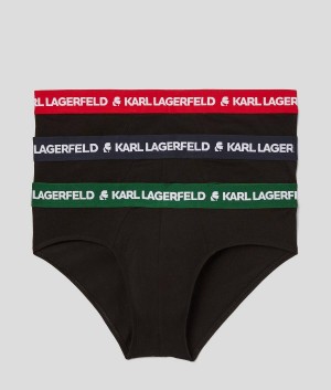 Bielizny Męskie Karl Lagerfeld LOGO BRIEFS - 3 PACK Kolorowe | PL FM3996