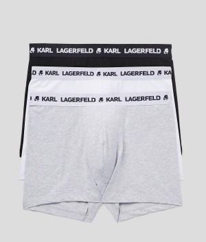 Bielizny Męskie Karl Lagerfeld LOGO MONOCHROME TRUNKS - 3 PACK Kolorowe | PL MA3965