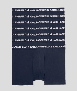 Bielizny Męskie Karl Lagerfeld LOGO TRUNKS - 7 PACK Granatowe | PL OR3956