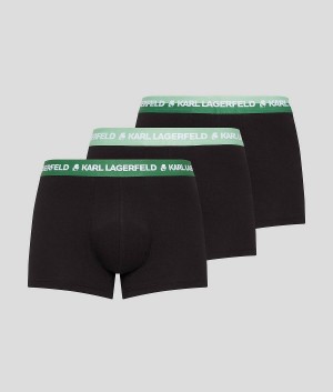 Bielizny Męskie Karl Lagerfeld LOGO TRUNKS - 3 PACK Kolorowe Zielone | PL BC3967