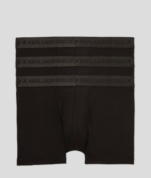 Bielizny Męskie Karl Lagerfeld PREMIUM LOGO TRUNKS – 3 PACK Czarne | PL UT3958