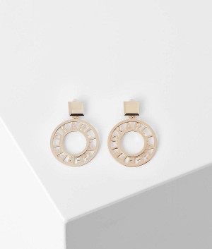 Biżuteria Damskie Karl Lagerfeld K/CIRCLE LOGO ARCHIVE CLIP-ON EARRINGS Złote | PL BC2153