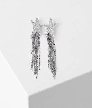 Biżuteria Damskie Karl Lagerfeld K/DAZZLE SHOOTING STAR CLIP-ON EARRINGS Srebrne | PL IS2137