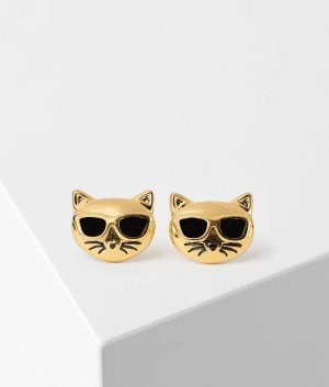 Biżuteria Damskie Karl Lagerfeld K/IKONIK CHOUPETTE STUD EARRINGS Złote | PL SO2141