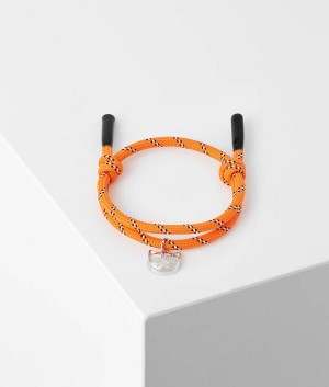 Biżuteria Damskie Karl Lagerfeld K/SUMMER WOVEN IKONIK CHOUPETTE BRACELET Pomarańczowe | PL AP2166