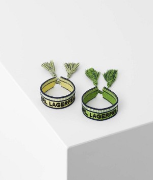 Biżuteria Damskie Karl Lagerfeld K/WOVEN SET OF TWO BRACELETS Żółte Zielone | PL VD2126