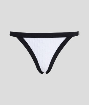 Dół od Bikini Damskie Karl Lagerfeld KL MONOGRAM Białe | PL FM3264