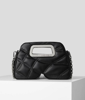 Handbags Damskie Karl Lagerfeld K/KLOUD SMALL TOP HANDLE Czarne | PL OR2499