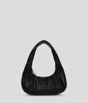 Handbags Damskie Karl Lagerfeld K/KUSHION MEDIUM HOBO Czarne | PL NB2457