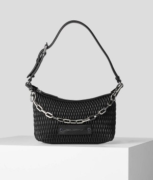 Handbags Damskie Karl Lagerfeld K/KUSHION QUILTED BAGUETTE Czarne | PL XF2487