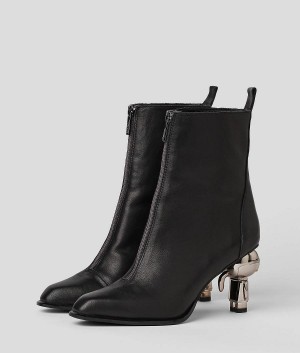 Kozaki Damskie Karl Lagerfeld Ikon Heel Zip Ankle Czarne | PL IS3359