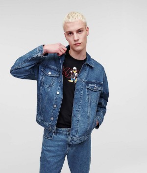 Kurtki Męskie Karl Lagerfeld DISNEY x DENIM Niebieskie | PL FM3562