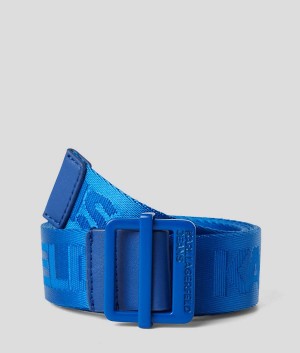 Paski Damskie Karl Lagerfeld KLJ Webbing Niebieskie | PL WY2287