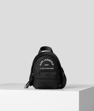 Plecaki Damskie Karl Lagerfeld RUE ST-GUILLAUME NANO BACKPACK Czarne | PL BC2309