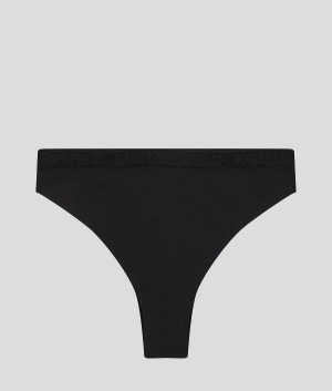 Staniki Damskie Karl Lagerfeld ULTRA-LIGHT BRAZILIAN BRIEFS Czarne | PL NB3155