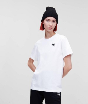 T-Shirts Damskie Karl Lagerfeld IKONIK OVERSIZED Białe | PL OR2745