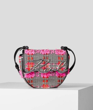 Torba Crossbody Damskie Karl Lagerfeld K/SIGNATURE SMALL BOUCLÉ SADDLE Kolorowe | PL LH2541