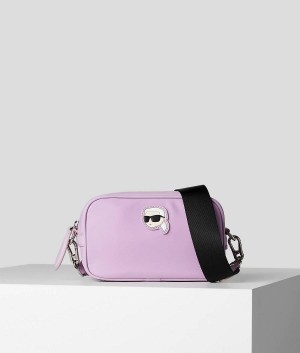 Torba Crossbody Damskie Karl Lagerfeld K/IKONIK NYLON CAMERA Fioletowe | PL SO2548