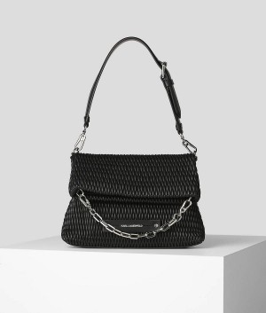 Torby Tote Damskie Karl Lagerfeld K/KUSHION QUILTED FOLDED Czarne | PL WY2324