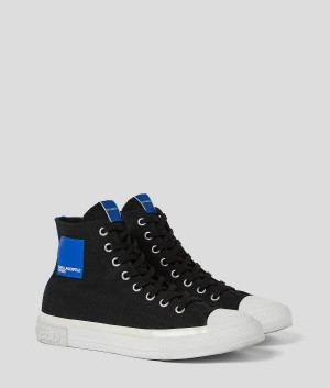 Trampki Męskie Karl Lagerfeld KLJ Kampus III High Top Czarne | PL JJ4026