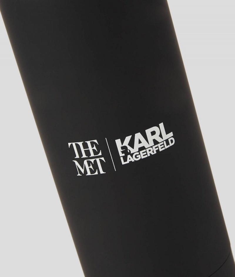 Akcesoria Damskie Karl Lagerfeld KL X THE MET KARL IKONIK WATER BOTTLE Czarne | PL QZ2208