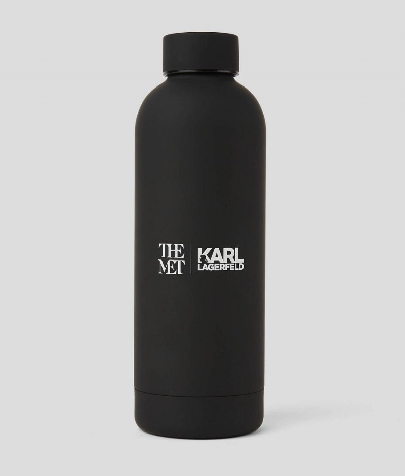 Akcesoria Damskie Karl Lagerfeld KL X THE MET KARL IKONIK WATER BOTTLE Czarne | PL QZ2208