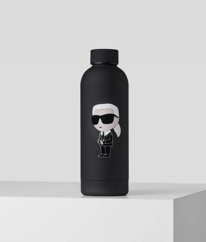 Akcesoria Damskie Karl Lagerfeld KL X THE MET KARL IKONIK WATER BOTTLE Czarne | PL QZ2208