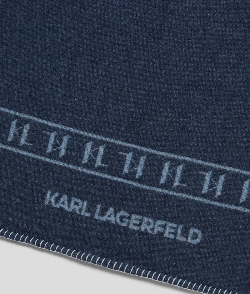 Akcesoria Męskie Karl Lagerfeld K/Monogram Lounge Blanket Niebieskie Kolorowe | PL KI3453