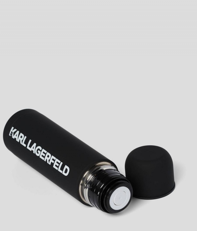 Akcesoria Męskie Karl Lagerfeld LOGO THERMO BOTTLE Czarne | PL DN3459