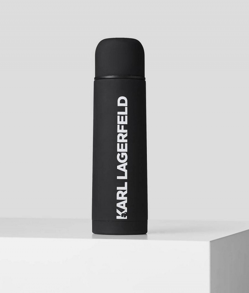 Akcesoria Męskie Karl Lagerfeld LOGO THERMO BOTTLE Czarne | PL DN3459