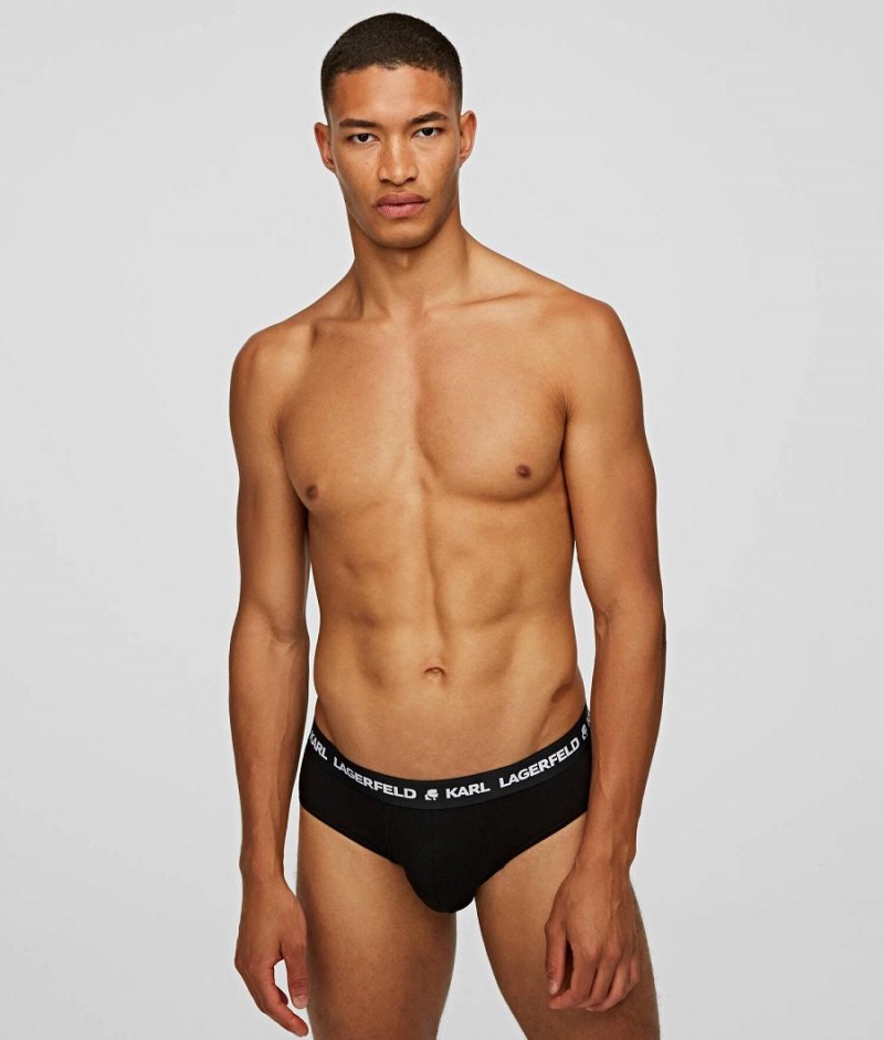 Bielizny Męskie Karl Lagerfeld LOGO BRIEFS 3-PACK Kolorowe | PL QZ3964