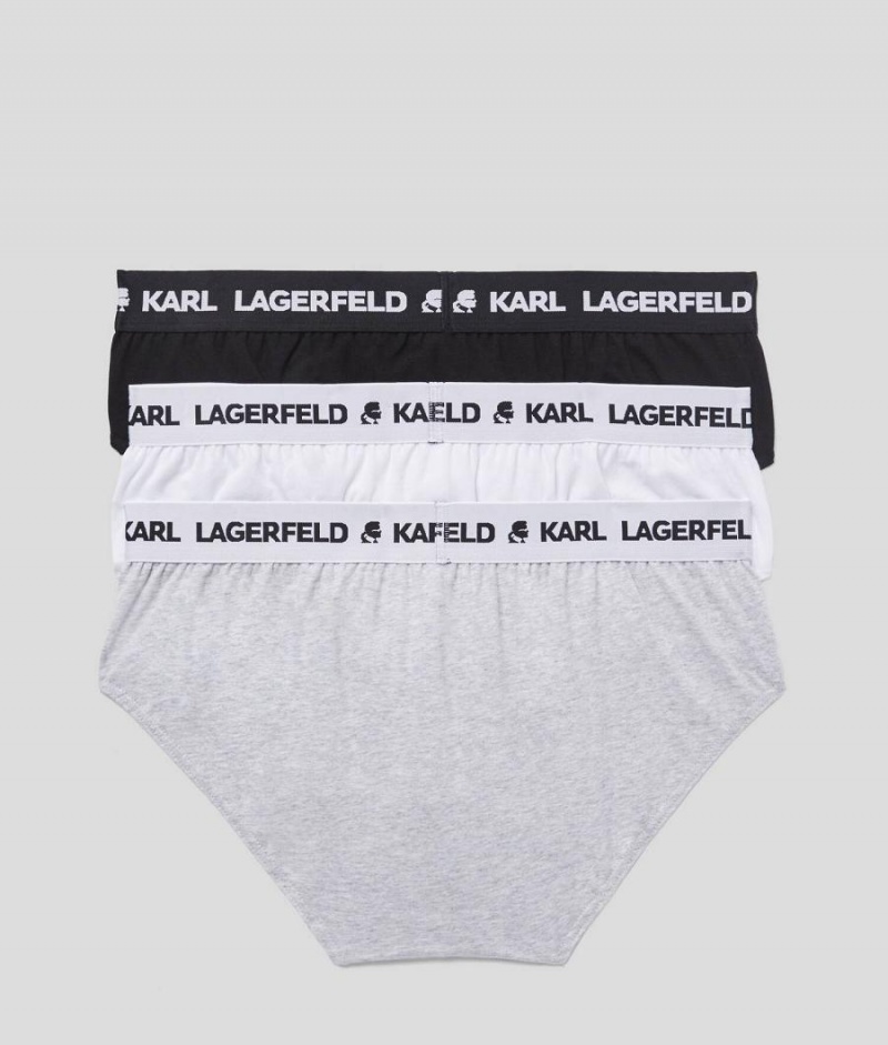 Bielizny Męskie Karl Lagerfeld LOGO BRIEFS 3-PACK Kolorowe | PL QZ3964