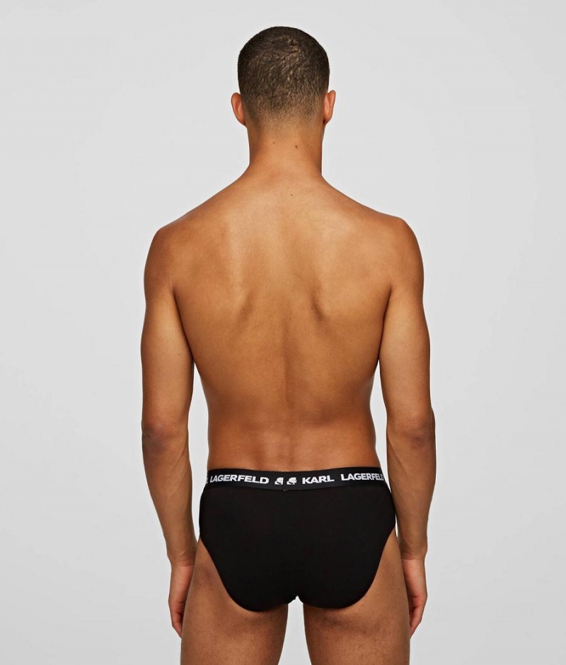 Bielizny Męskie Karl Lagerfeld LOGO BRIEFS 3-PACK Kolorowe | PL QZ3964