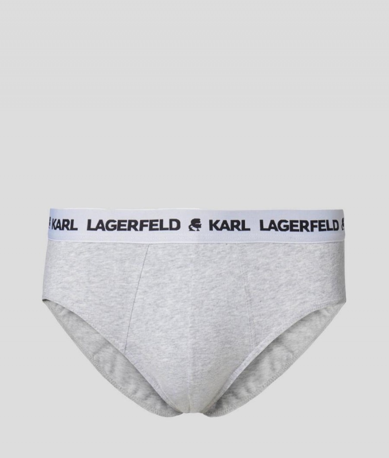 Bielizny Męskie Karl Lagerfeld LOGO BRIEFS 3-PACK Kolorowe | PL QZ3964