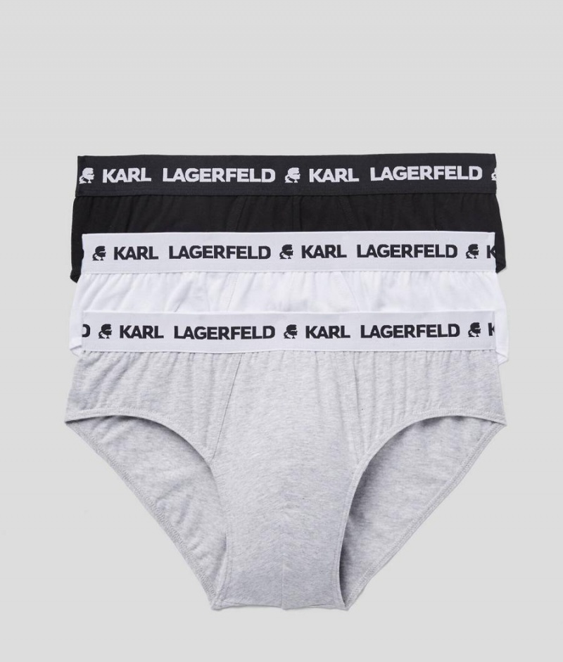 Bielizny Męskie Karl Lagerfeld LOGO BRIEFS 3-PACK Kolorowe | PL QZ3964