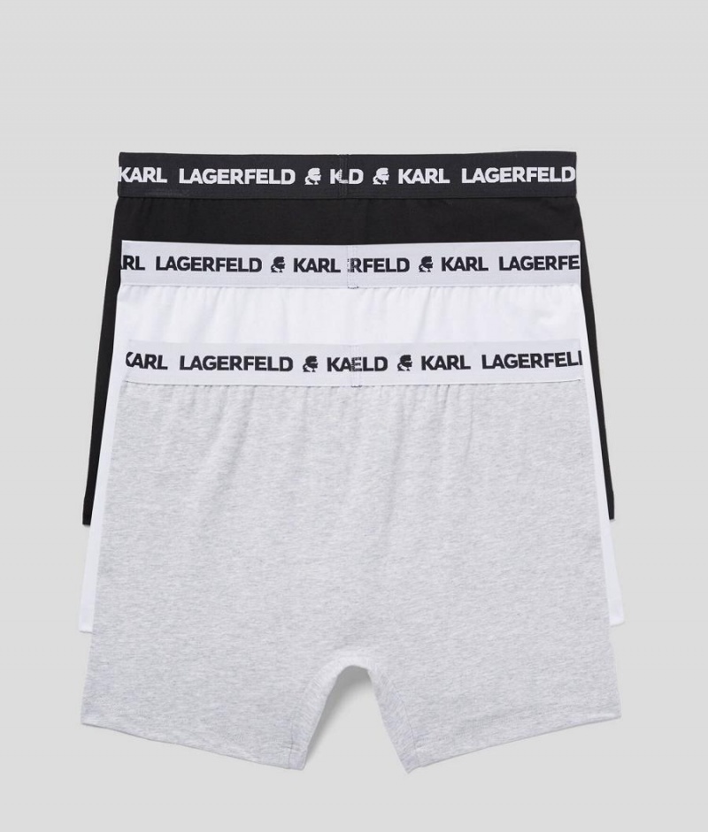 Bielizny Męskie Karl Lagerfeld LOGO MONOCHROME TRUNKS - 3 PACK Kolorowe | PL MA3965