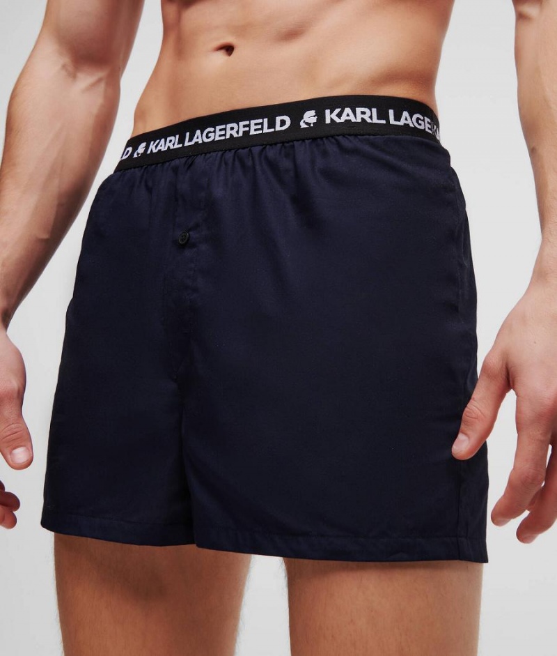 Bielizny Męskie Karl Lagerfeld LOGO WOVEN BOXER SHORTS – 3 PACK Kolorowe | PL VD3968