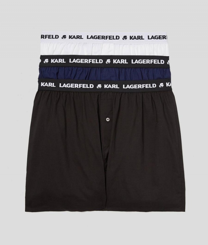 Bielizny Męskie Karl Lagerfeld LOGO WOVEN BOXER SHORTS – 3 PACK Kolorowe | PL VD3968