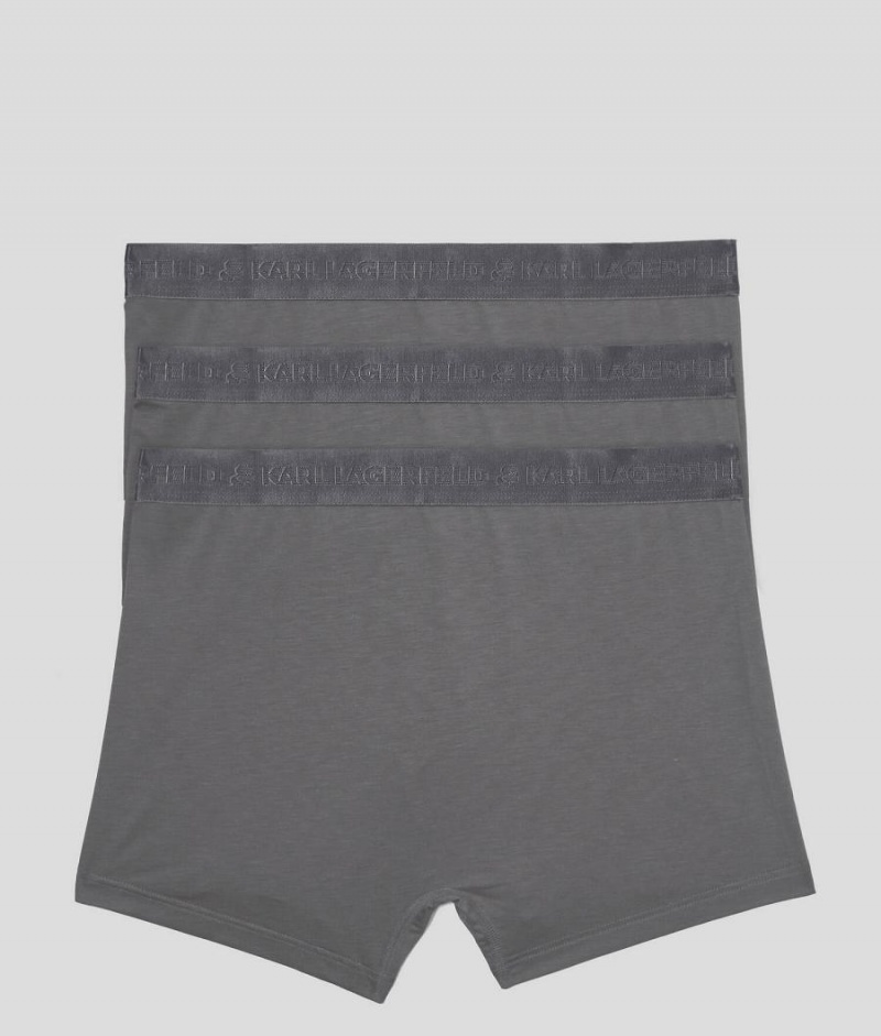 Bielizny Męskie Karl Lagerfeld PREMIUM LOGO TRUNKS – 3 PACK Szare | PL GL3950