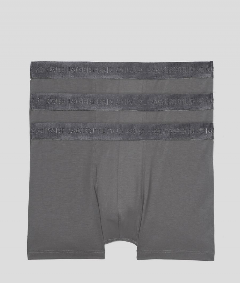 Bielizny Męskie Karl Lagerfeld PREMIUM LOGO TRUNKS – 3 PACK Szare | PL GL3950