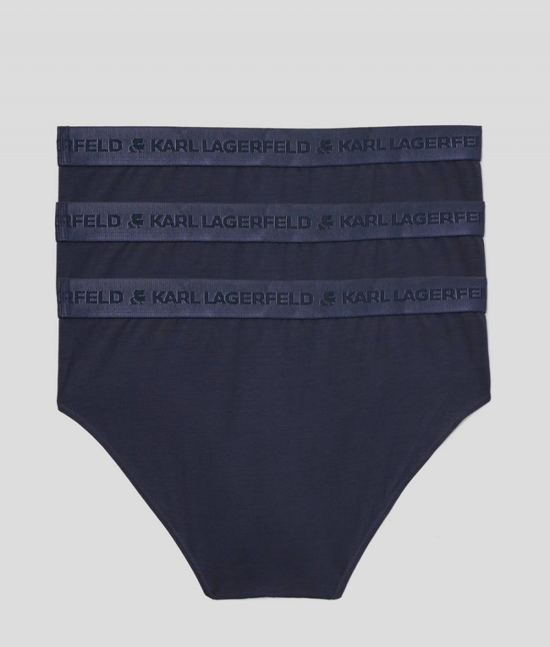 Bielizny Męskie Karl Lagerfeld PREMIUM LOGO BRIEF – 3 PACK Granatowe | PL MA3992