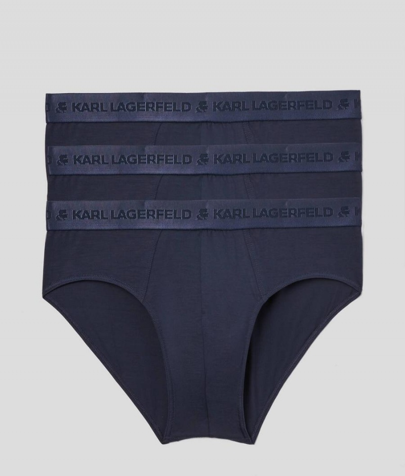 Bielizny Męskie Karl Lagerfeld PREMIUM LOGO BRIEF – 3 PACK Granatowe | PL MA3992