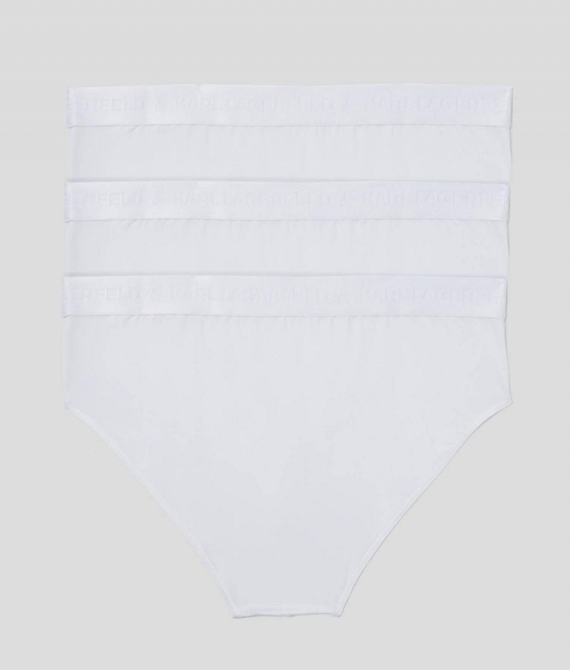 Bielizny Męskie Karl Lagerfeld PREMIUM LOGO BRIEF – 3 PACK Białe | PL SO3998