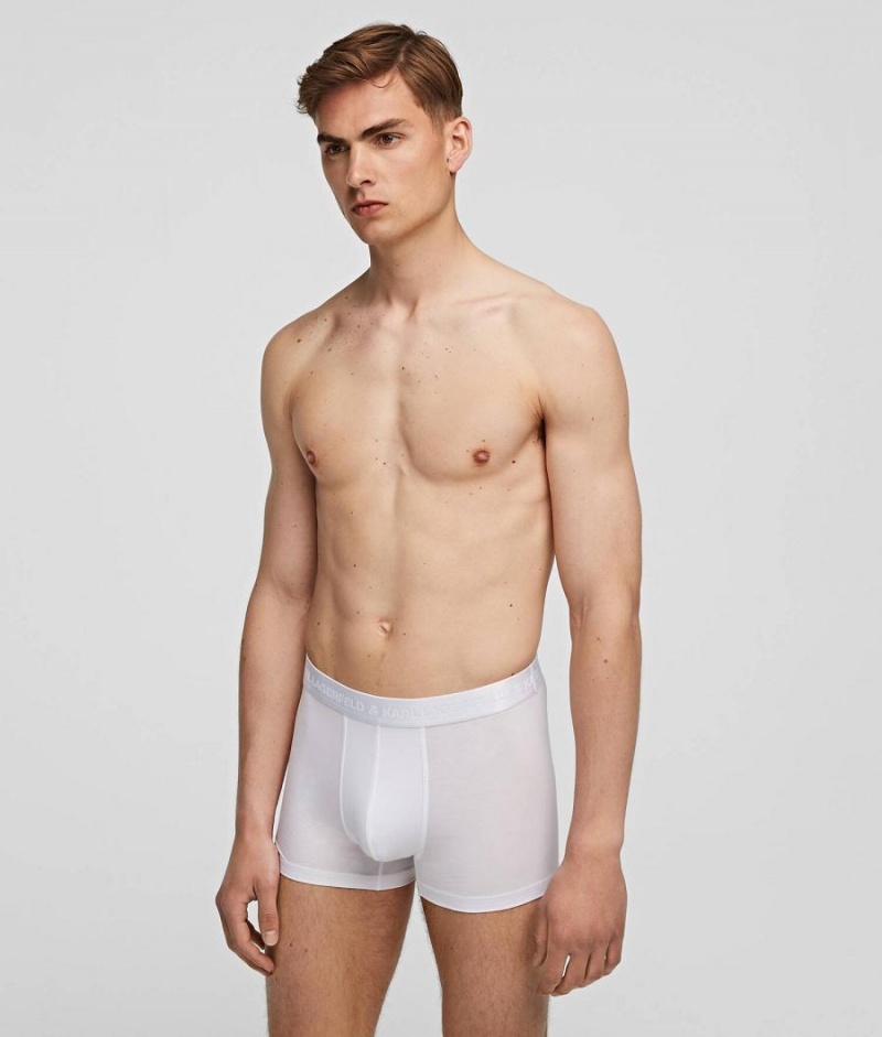 Bielizny Męskie Karl Lagerfeld PREMIUM LOGO TRUNKS – 3 PACK Białe | PL AP3999