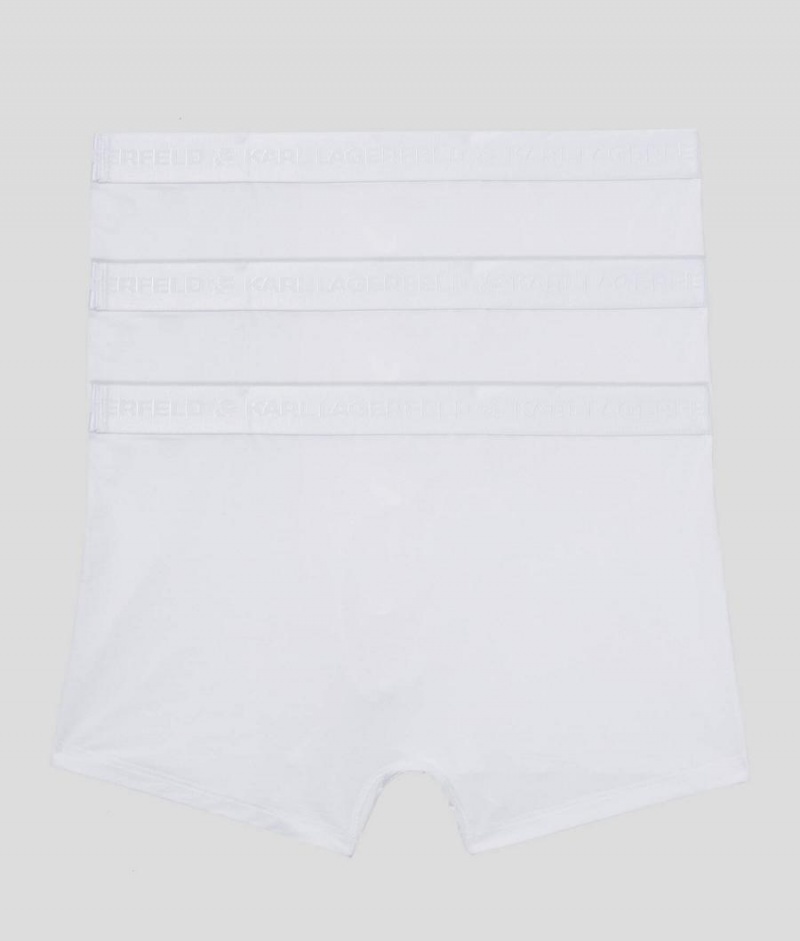 Bielizny Męskie Karl Lagerfeld PREMIUM LOGO TRUNKS – 3 PACK Białe | PL AP3999