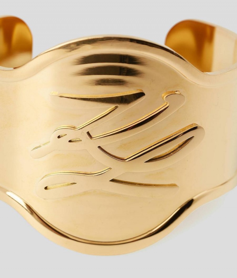 Biżuteria Damskie Karl Lagerfeld K/ARCHIVE AUTOGRAPH CUFF BANGLE Złote | PL CE2099