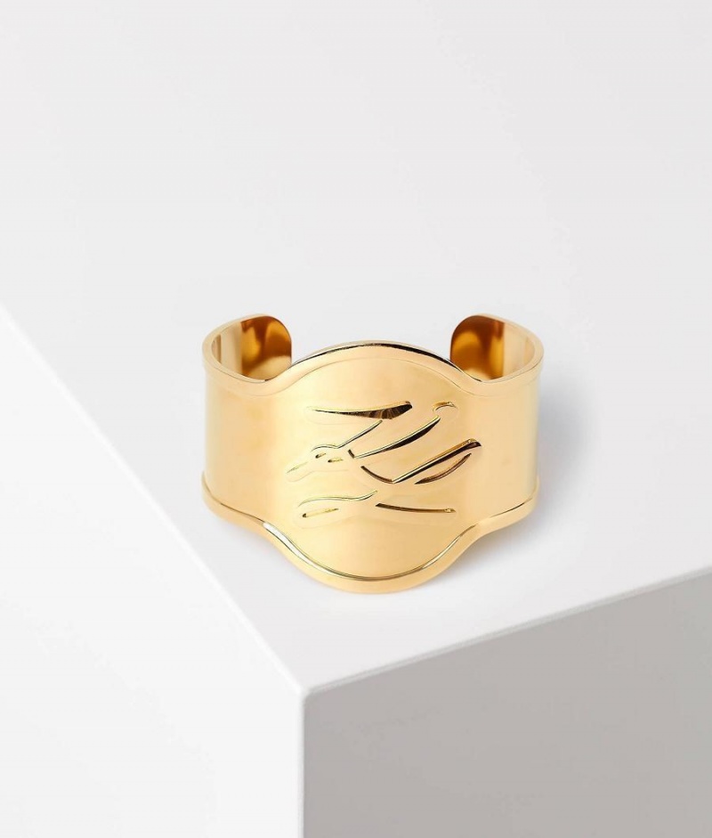 Biżuteria Damskie Karl Lagerfeld K/ARCHIVE AUTOGRAPH CUFF BANGLE Złote | PL CE2099