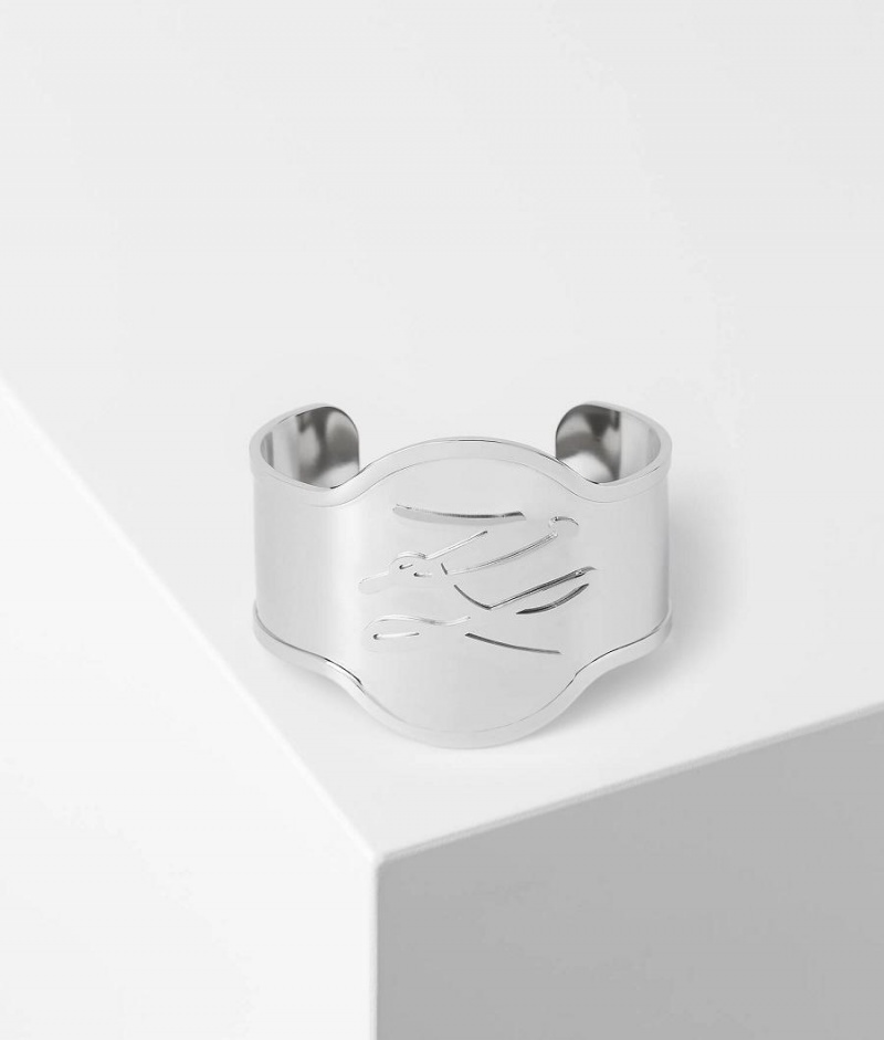 Biżuteria Damskie Karl Lagerfeld K/ARCHIVE AUTOGRAPH CUFF BANGLE Srebrne | PL RW2107