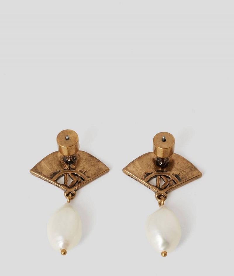 Biżuteria Damskie Karl Lagerfeld K/ARCHIVE FAN PEARL EARRINGS Złote | PL JJ2172