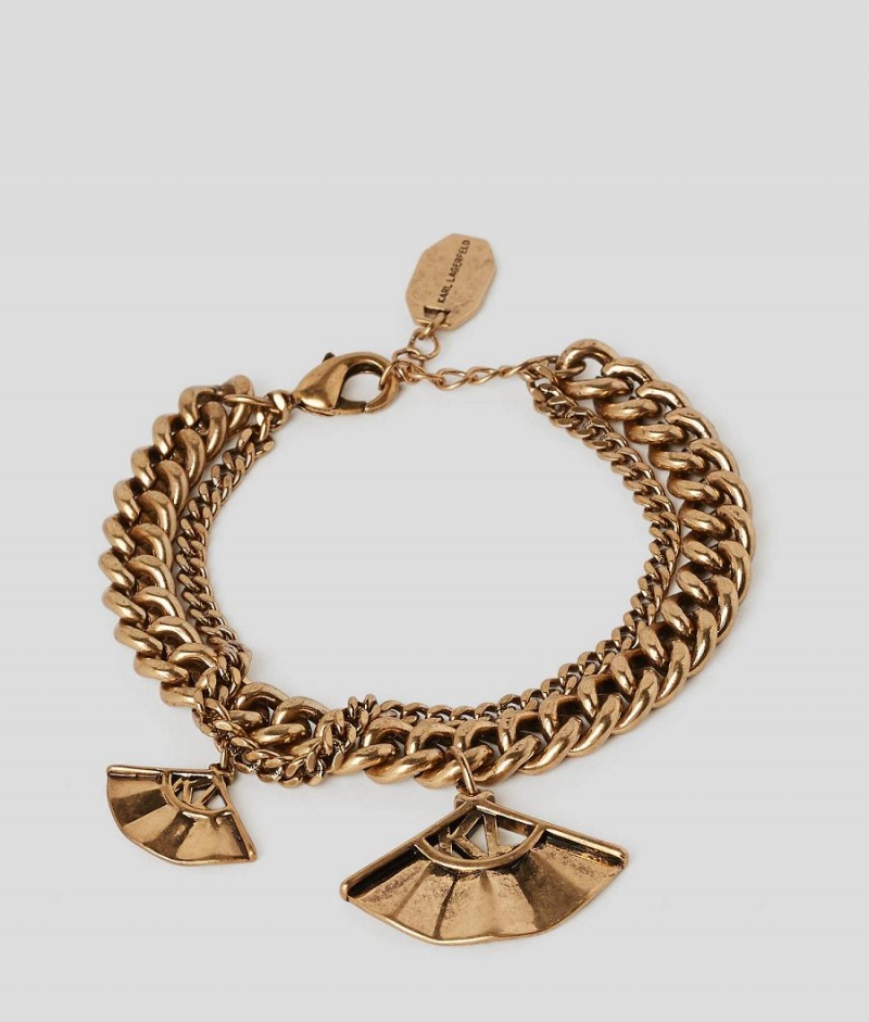 Biżuteria Damskie Karl Lagerfeld K/ARCHIVE FAN CHARM BRACELET Złote | PL KI2173